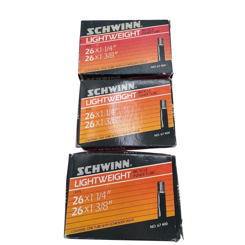 Schwinn 26" No 67 400 Black Bicycle Inner Tube 3 Pack Schrader Valve Lightweight